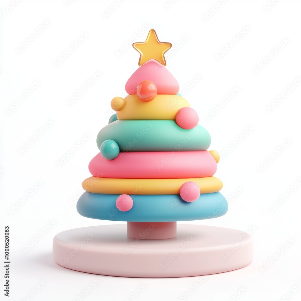 Minimalistic green pine tree figurine on a white background, creating a modern holiday aesthetic. Minimalistic green pine tree figurine on a white background, creating a modern holiday aesthetic.