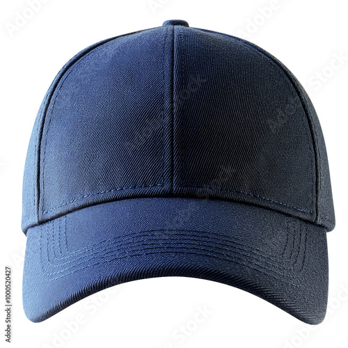 Simple navy blue cap on a white background, cutout transparent png
