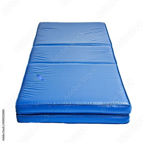 Blue gym mat set for practice session, cutout transparent png
