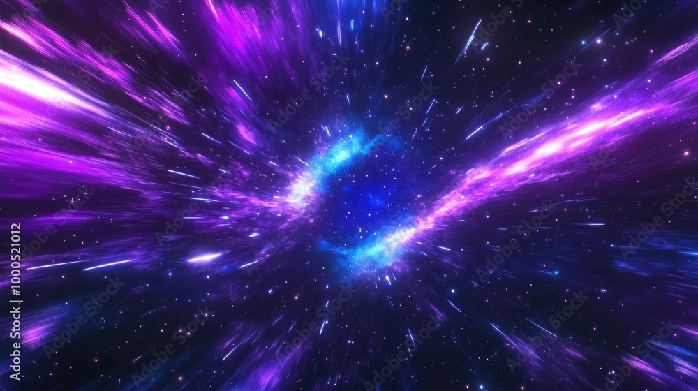 Purple and blue stars in a space background Purple and blue stars in a space background