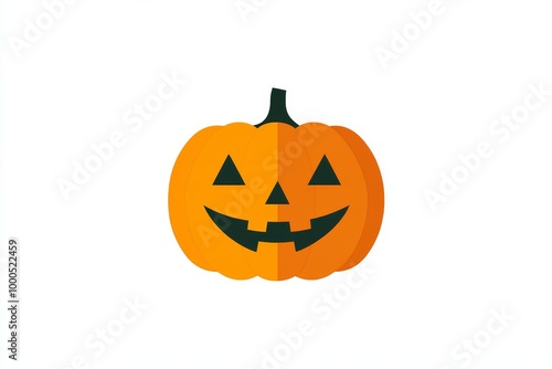 Simple vector illustration of a jack o lantern with a smiling face perfect for minimal Halloween designs icons or decorations for digital and print