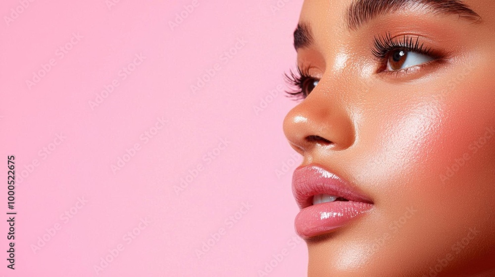 Close-up portrait of a woman s glowing skin, flawless and radiant, isolated on white, skincare perfection, beauty shot Close-up portrait of a woman s glowing skin, flawless and radiant, isolated on white, skincare perfection, beauty shot