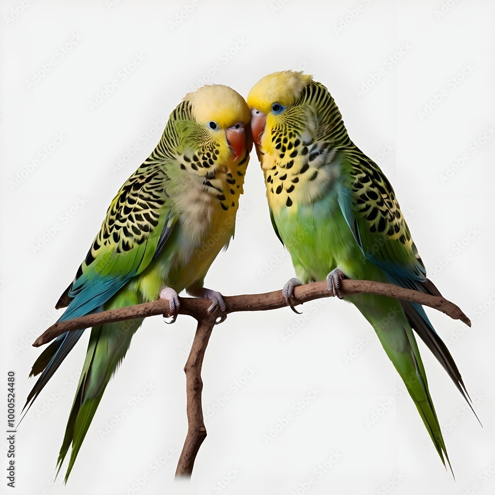 Fototapeta premium two parakeet on transparency background