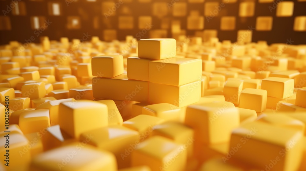 Abstract Yellow Cubes Abstract Yellow Cubes