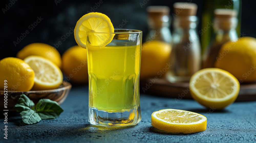 Chilled Glass of Limoncello Delight Chilled Glass of Limoncello Delight