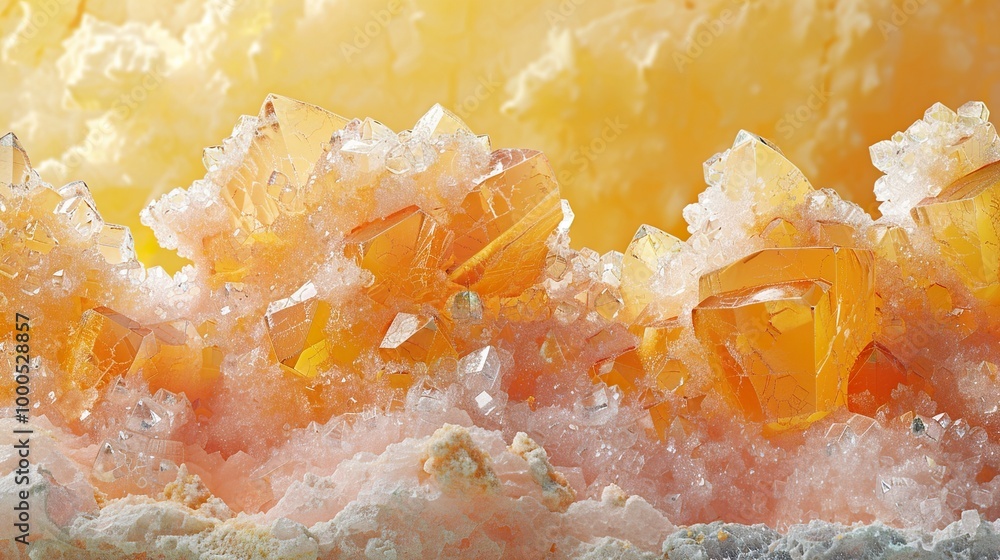 Orange Crystal Macro - Close Up of a Sparkling Mineral