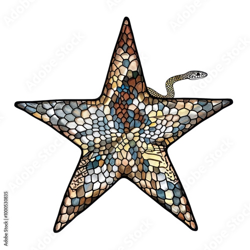 A star with a snake design on it photo