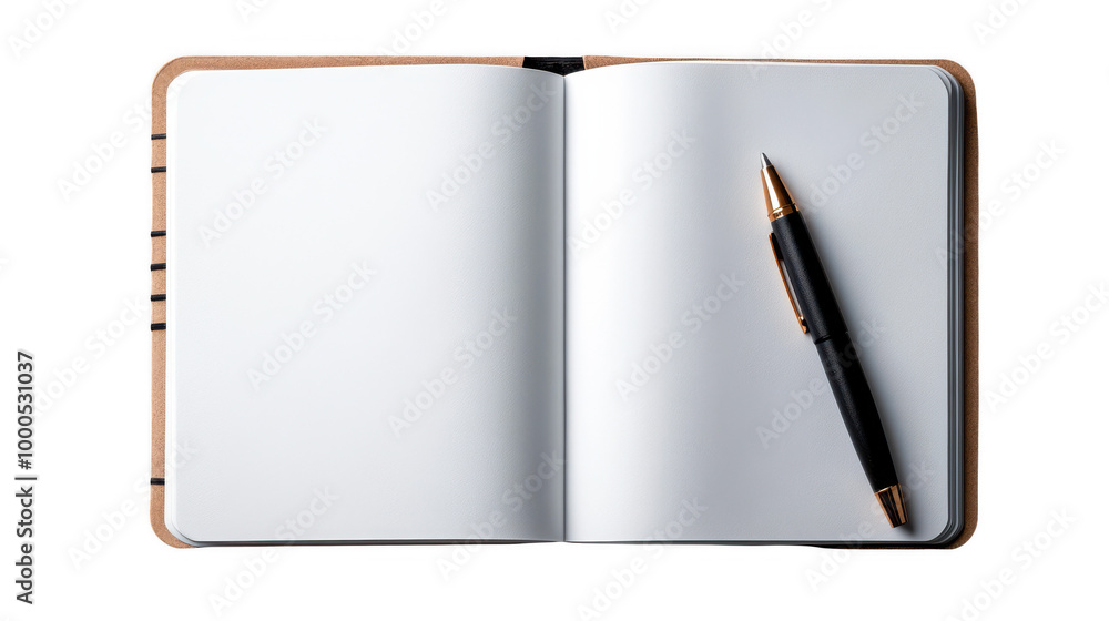 Open Book with Digital Pen on Flat Surface