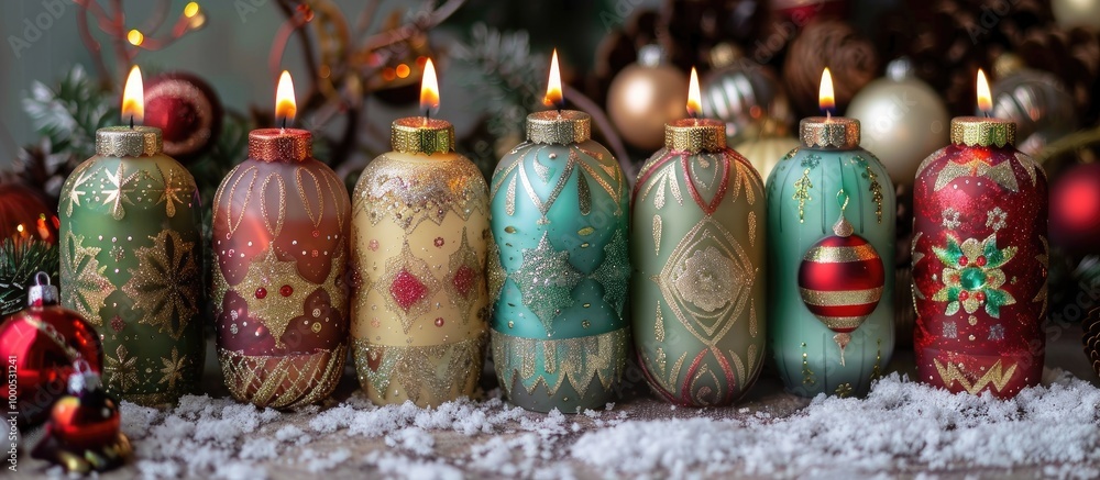 Fototapeta premium Handmade Vintage Ornament Candles