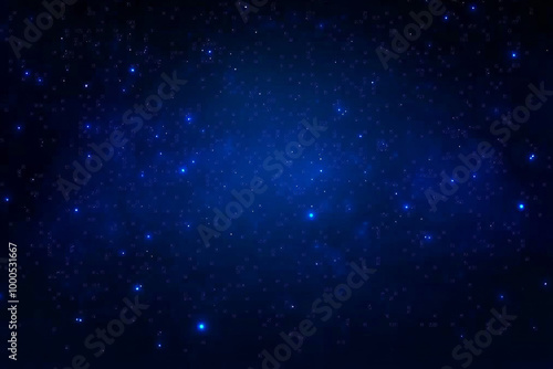 Dark blue night sky with glowing stars, a starry backdrop representing the universe and space, capturing the beauty of a blue, glowing expanse in a serene night scene.