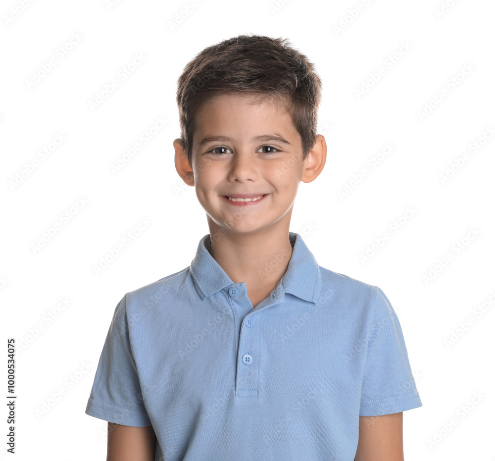 Portrait of cute little boy on white background Portrait of cute little boy on white background