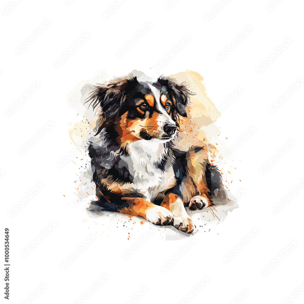 Fototapeta premium watercolor dog drawing