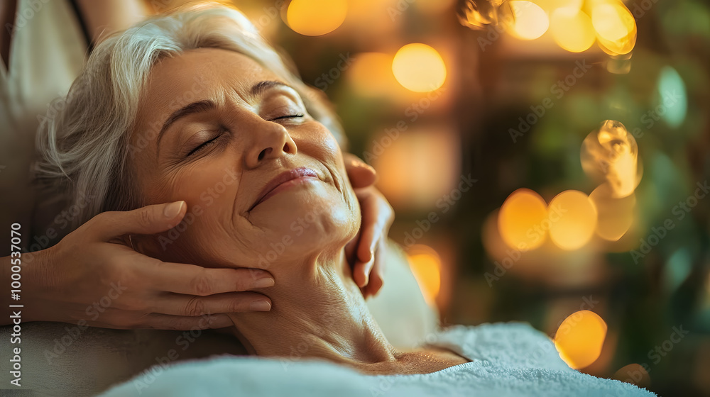 Relaxing Facial Treatment for Senior Woman Relaxing Facial Treatment for Senior Woman