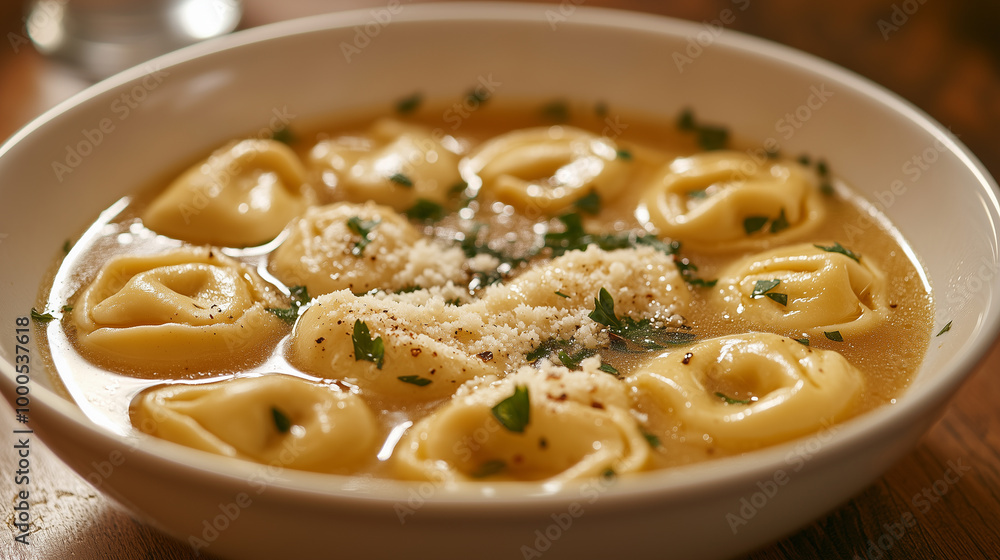 custom made wallpaper toronto digitalHearty Tortellini in Brodo: A Bowl of Savory Tortellini in Broth, Finished with Fresh Herbs and Cheese