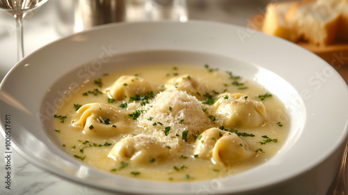 Wallpaper Mural Delicious Tortellini Soup: Tender Tortellini Served in Rich Broth, Topped with Fresh Herbs and Grated Cheese Torontodigital.ca