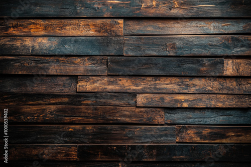 Dark brown wooden wall with vertical strips, ideal as a photoshoot backdrop for creating a rustic and elegant atmosphere.