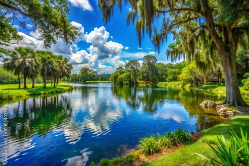 Tranquil Secret Lake Park in Casselberry Florida Surrounded by Lush Greenery and Serene Waters