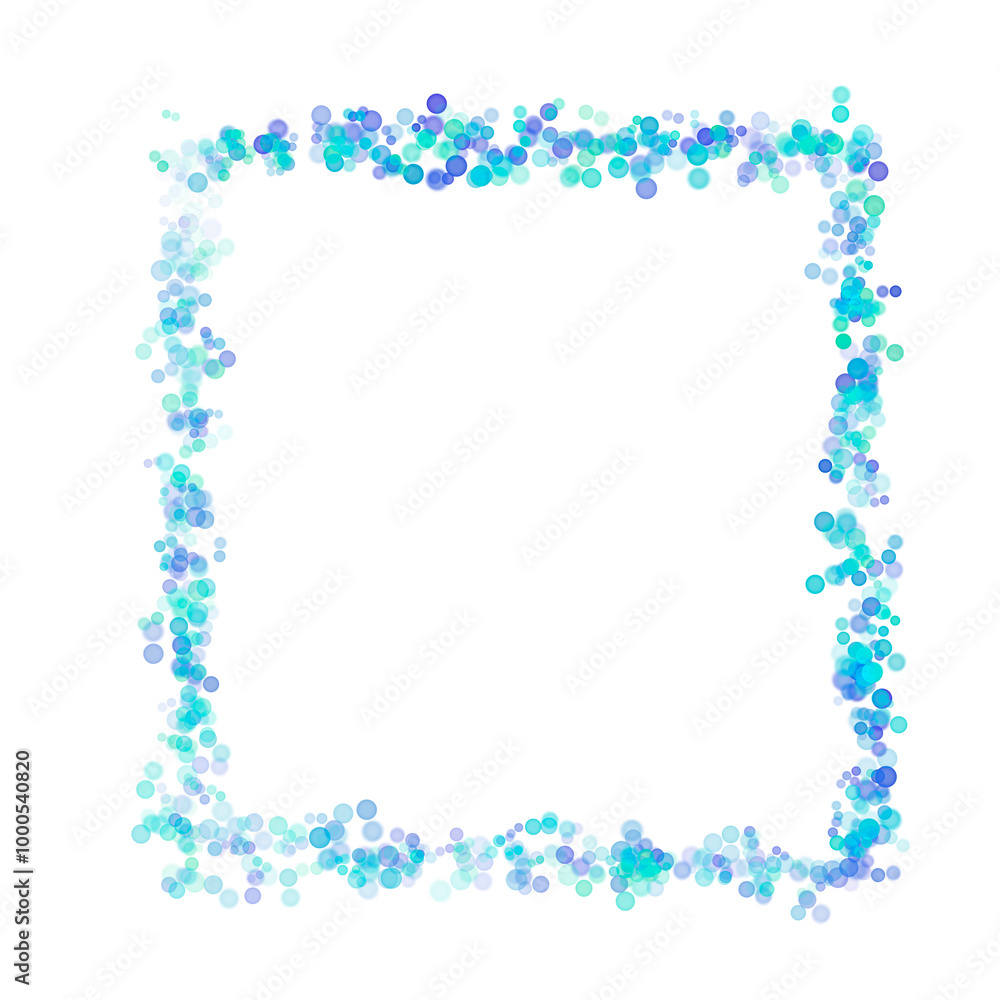 Square frame of blue round blur sparkles Square frame of blue round blur sparkles