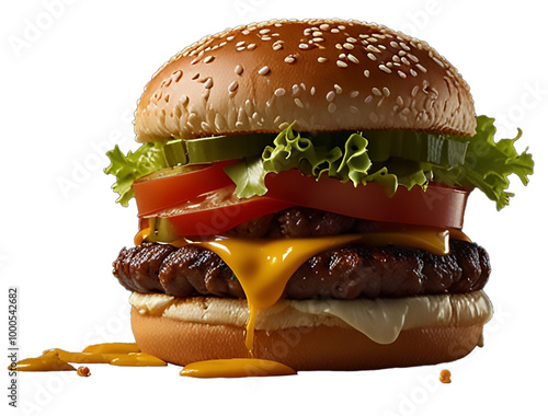 hamburger on white background photo