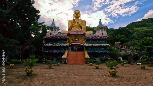 buddha statue in the Dambulla cave temple, Golden Temple of Dambulla, Sri Lanka