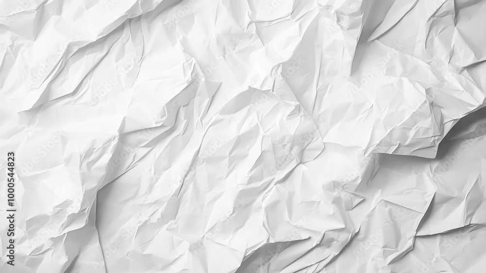 Obraz premium Crumpled White Paper Texture Background.generative ai