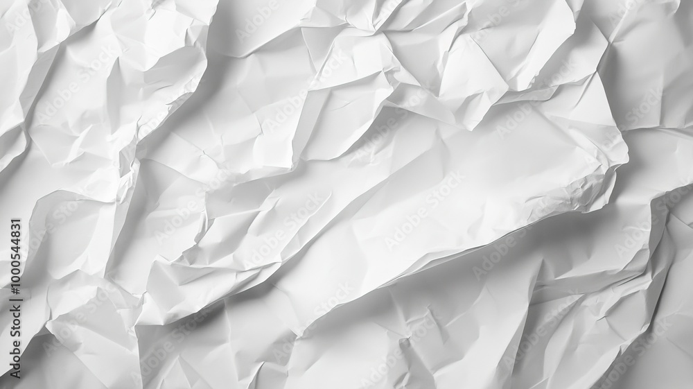 Obraz premium Crumpled White Paper Texture Background.generative ai