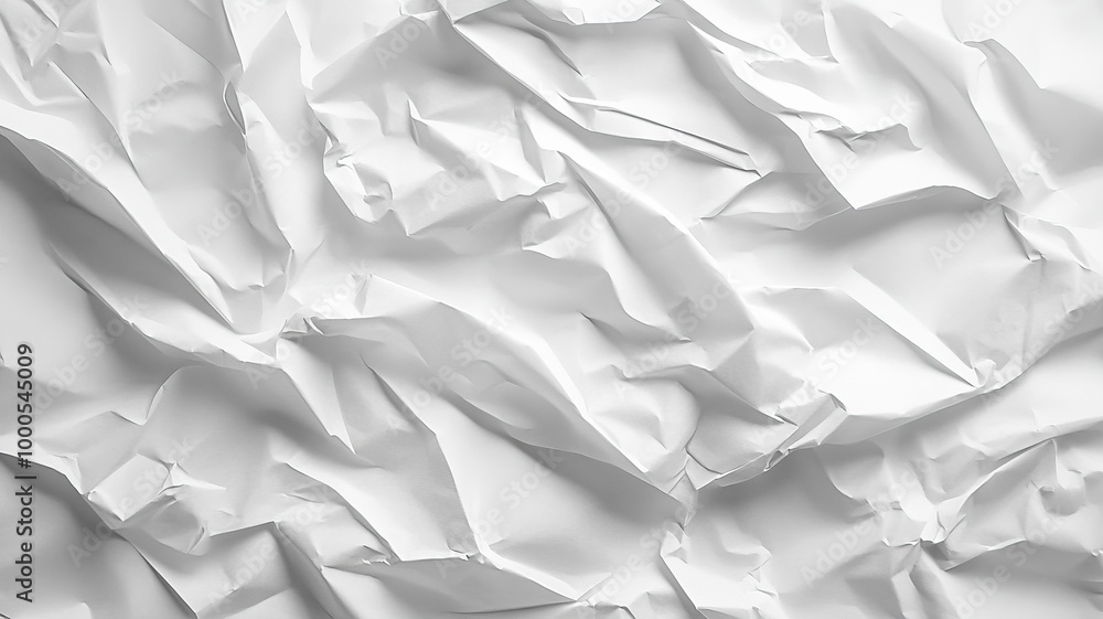 Crumpled White Paper Texture Background.generative ai Crumpled White Paper Texture Background.generative ai