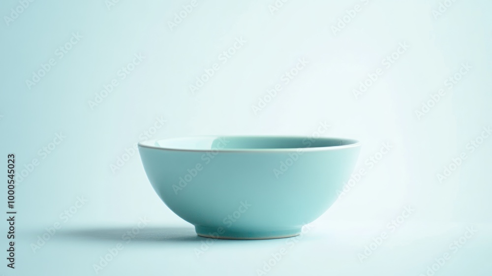 A simple, light blue bowl on a soft background, emphasizing minimalism and design. A simple, light blue bowl on a soft background, emphasizing minimalism and design.