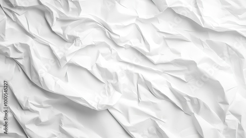 Crumpled White Paper Texture Background.generative ai