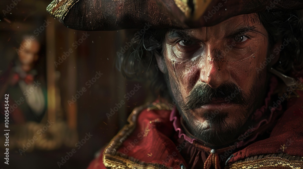 Intense Portrait of a Man in a Historical Costume Intense Portrait of a Man in a Historical Costume