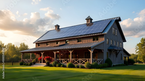 Modern Farmhouse with Solar Panels