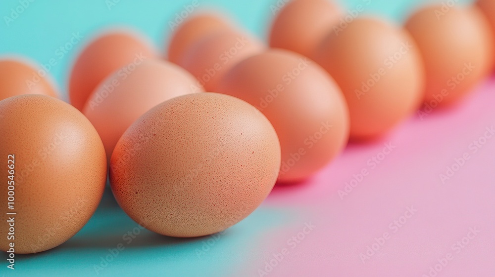 Eggs isolated on a bright background. Front photo. Egg wallpapers. Design, visual arts, minimalism. Egg templates. Organic chicken egg concept. generative ai Eggs isolated on a bright background. Front photo. Egg wallpapers. Design, visual arts, minimalism. Egg templates. Organic chicken egg concept. generative ai