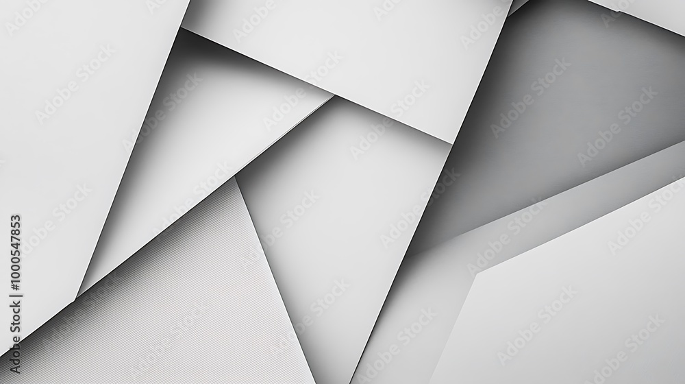 Abstract Geometric Pattern of Overlapping White Shapes Abstract Geometric Pattern of Overlapping White Shapes