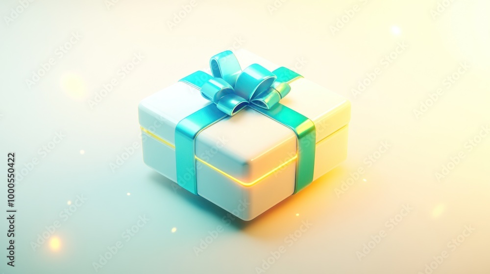 A beautifully wrapped gift box with a turquoise ribbon and bow, symbolizing celebration. A beautifully wrapped gift box with a turquoise ribbon and bow, symbolizing celebration.