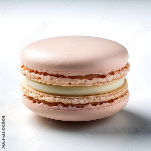 a classic French macaron in soft pastel colors