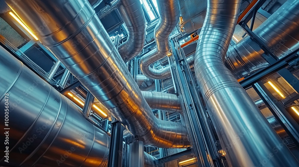 A Network of Large Industrial Pipes and Ducts A Network of Large Industrial Pipes and Ducts