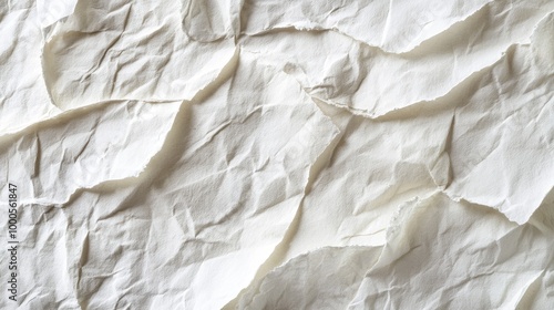 White handmade paper with rough, natural fibers, creating a unique organic texture