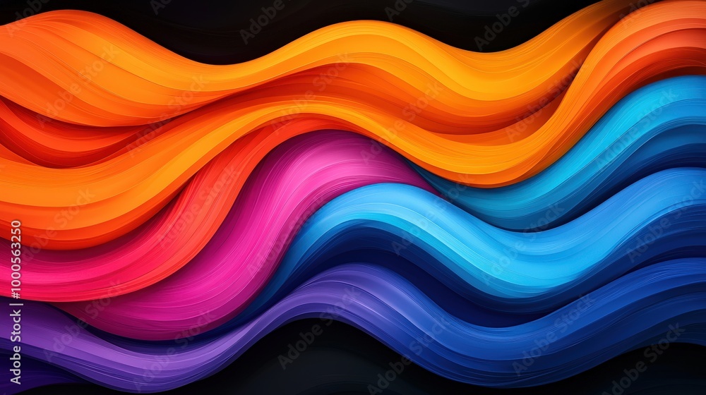 Abstract Colorful Swirling Waves Background Design