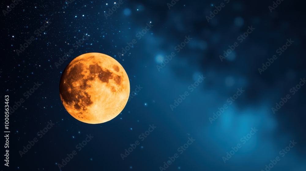 Full Moon Night Sky with Stars and Clouds Celestial Landscape Photography Full Moon Night Sky with Stars and Clouds Celestial Landscape Photography