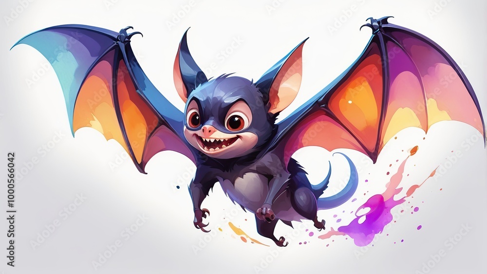 Watercolor painting of a bat Watercolor painting of a bat