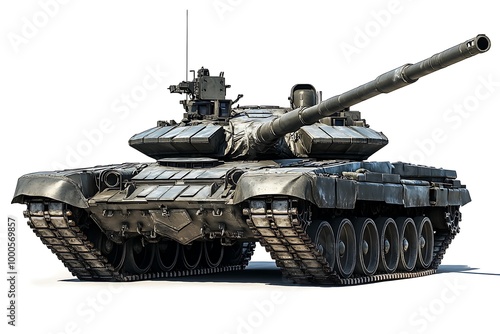 Russian T-90 Main Battle Tank on White Background photo