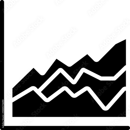 Histograph Solid Icon Design Vector