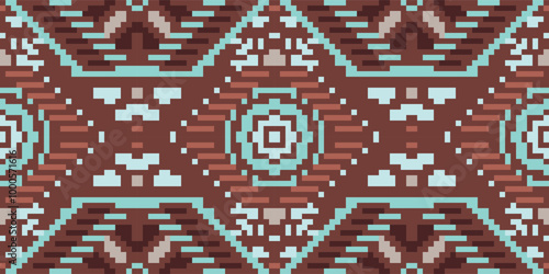 African Ikat Pattern Dressfolk Embroidery, Aztec Geometric Ornament Print. Design for Carpet, Wallpaper, Clothing, Wrapping, Fabric