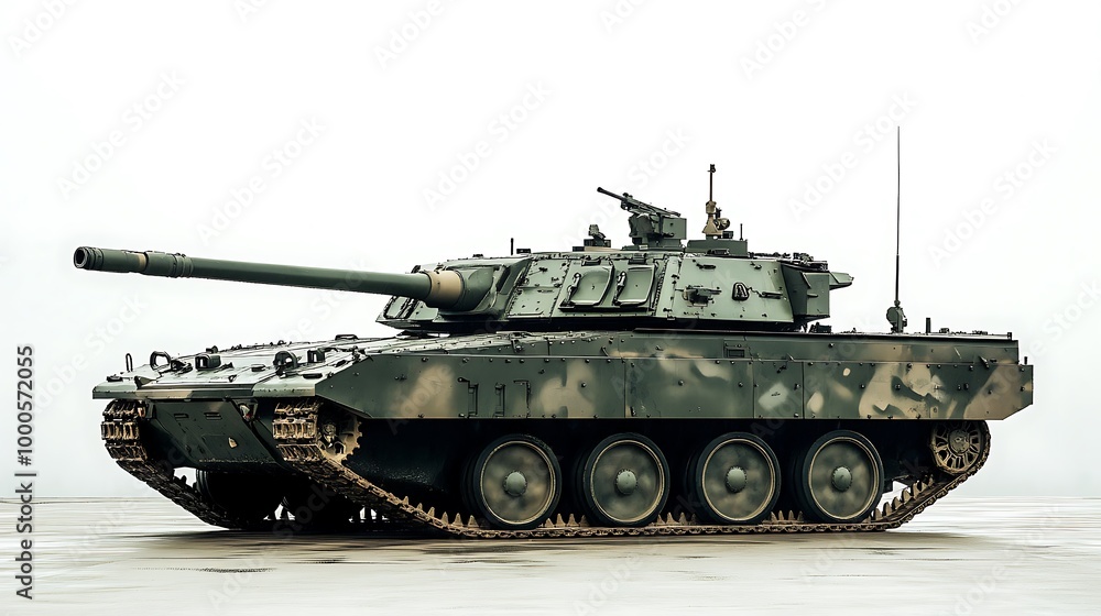 Modern Military Tank with Camouflage Modern Military Tank with Camouflage