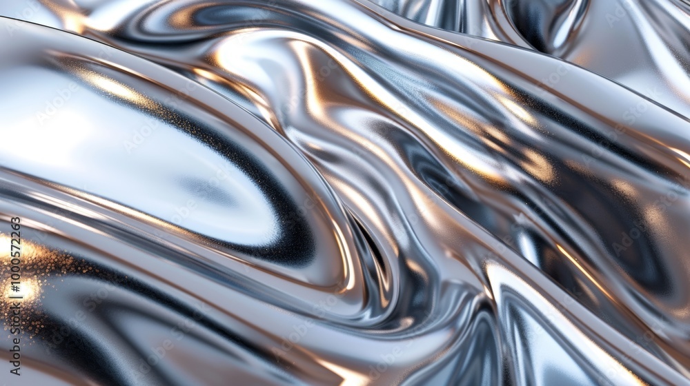 Captivating abstract wave of shiny metallic fluid creating visually stunning energy patterns and motion Captivating abstract wave of shiny metallic fluid creating visually stunning energy patterns and motion