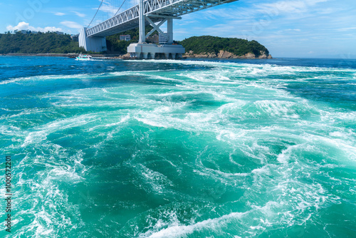 鳴門海峡の渦潮。淡路島の観光イメージ。