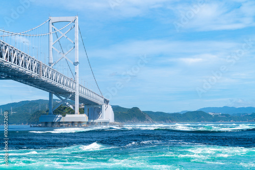 鳴門海峡の渦潮。淡路島の観光イメージ。