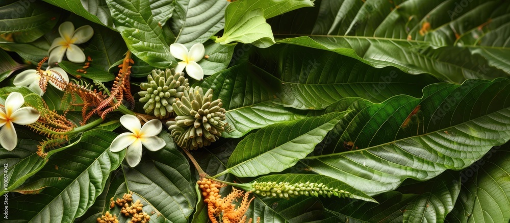 Obraz premium Henna Green Leaves And Flowers Have Property Medicine