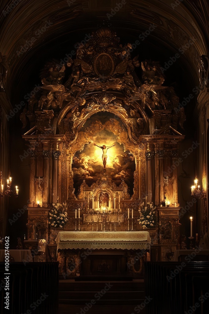 Obraz premium Baroque chapel altar