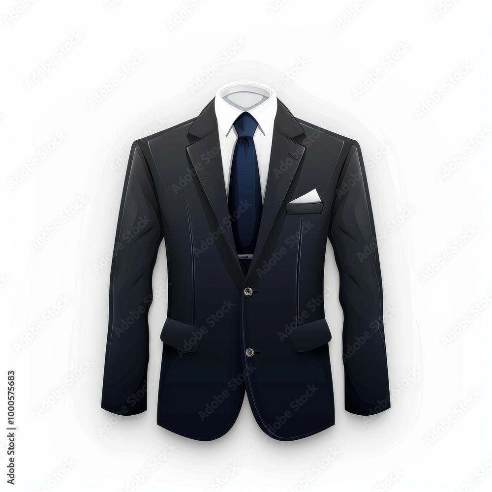 A man's suit jacket and tie are shown in a white background A man's suit jacket and tie are shown in a white background
